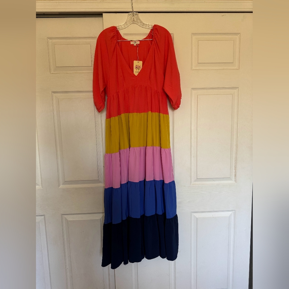 Entro Colorful Tiered Maxi Dress